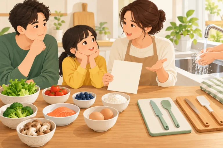 AI主题示意插画：食物过敏与不耐受：为什么不能只说少放一点，非实物鉴定或安全认证。