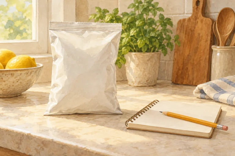 AI主题示意插画：包装日期与食品召回：看懂标签上的安全信息，非实拍、非实验或安全认证。