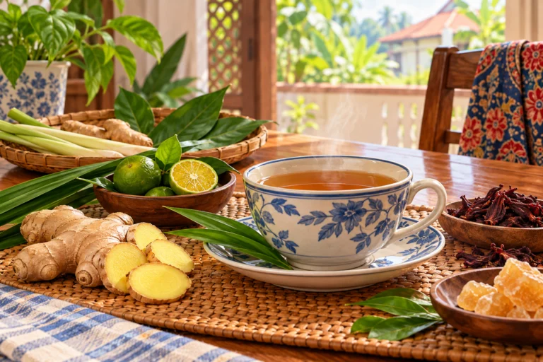 AI概念示意：凉茶、姜汤与清热排毒：传统说法怎样与科学证据区分，非实拍、非实验结果。